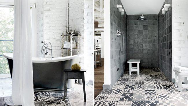 Плитка в оформлении ванной комнаты