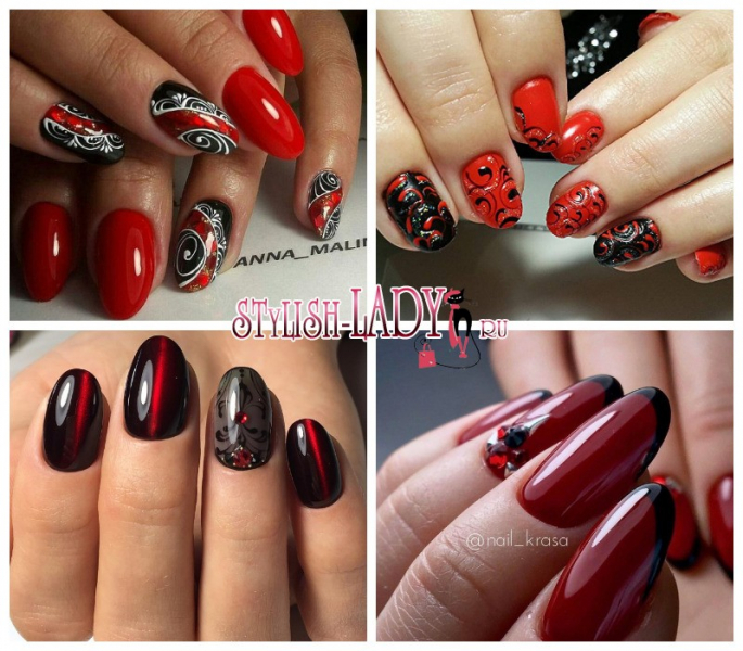 Бордовый маникюр — идеи дизайна с фото, на короткие ногти в том числе, с блестками, рисунком, со стразами и другие варианты