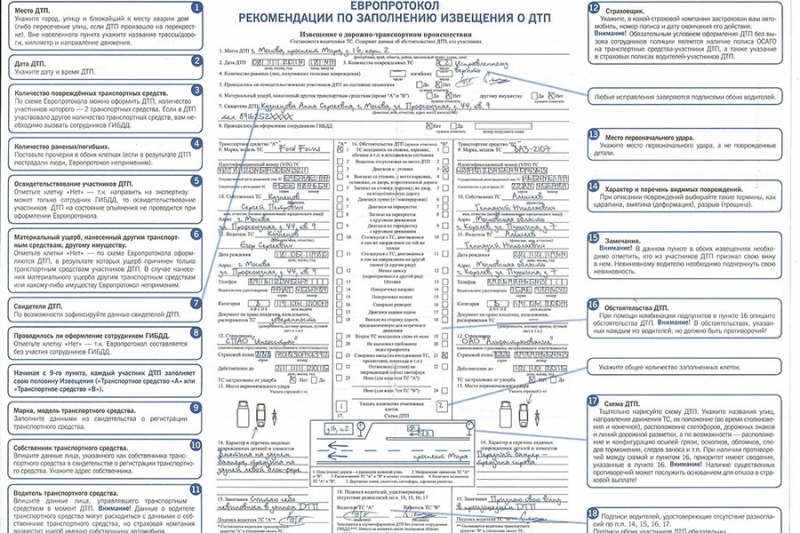 Европротокол по осаго: как составить, сроки подачи, требования и варианты получения выплаты