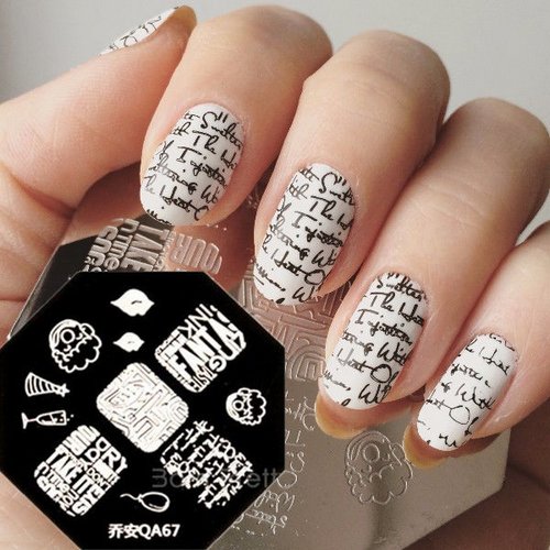 Газетный маникюр на ногтях