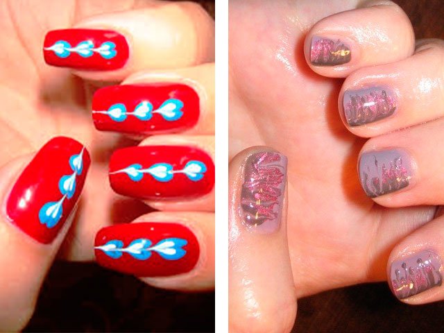 Как сделать узоры на ногтях иголкой гель-лаком при помощи сухой и мокрой техники рисования