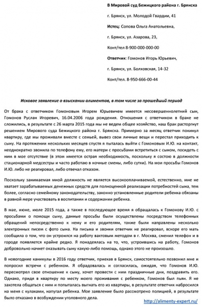 Какие документы нужны для подачи на алименты на ребенка в браке и после развода?