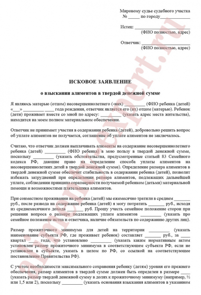 Какие документы нужны для подачи на алименты на ребенка в браке и после развода?