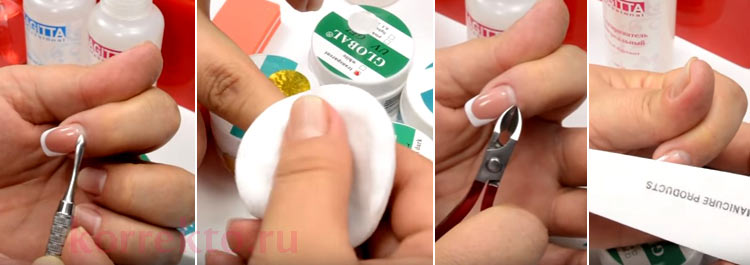 Коррекция гелевых и акриловых ногтей