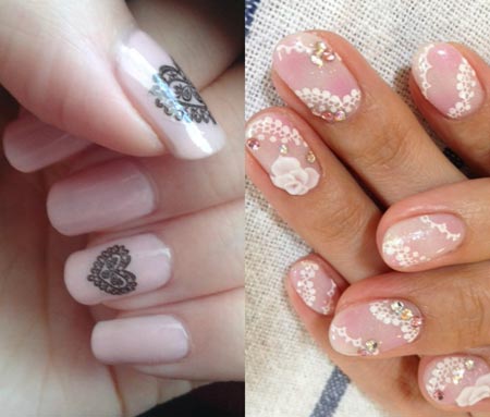 Кружева во французском маникюре