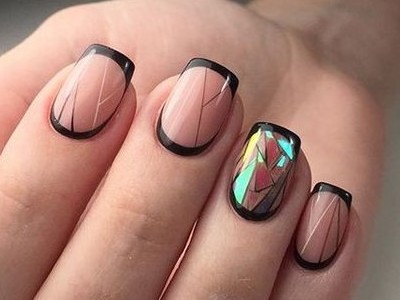 Маникюр битое стекло: 25 вариантов на фото