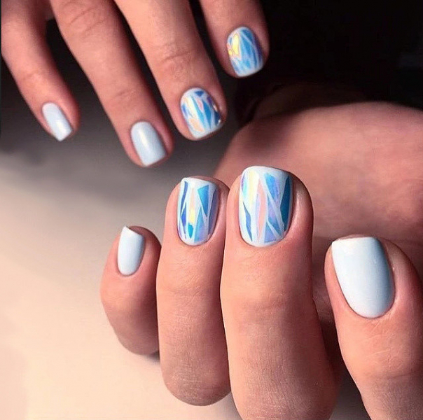 Маникюр битое стекло: 25 вариантов на фото