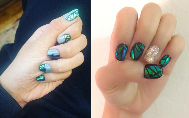 Маникюр битое стекло: 25 вариантов на фото