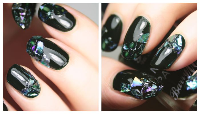 Маникюр битое стекло: 25 вариантов на фото