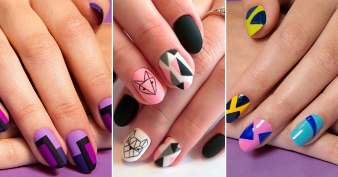 Маникюр мозаика – стильная геометрия