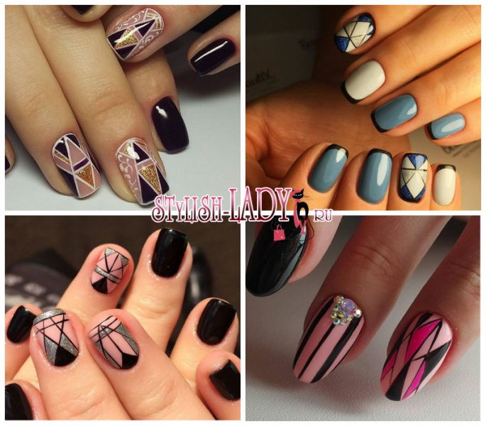 Маникюр мозаика – стильная геометрия