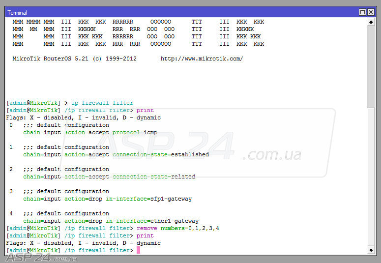 Mikrotik настройка простого firewall