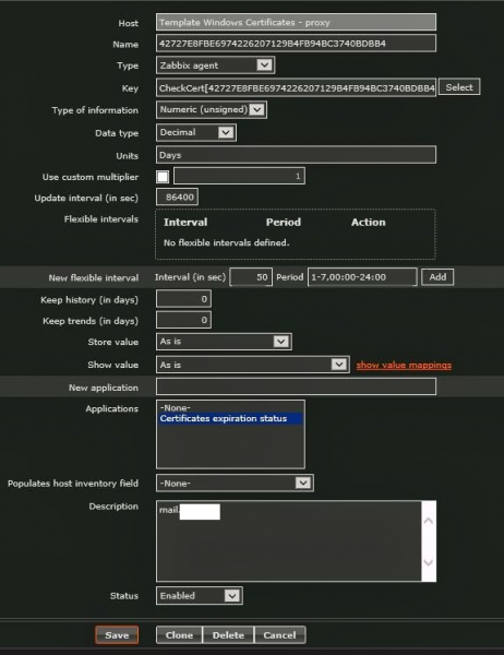Мониторинг срока действия ssl сертификата в zabbix