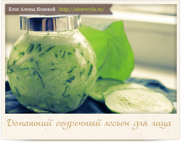 Огуречный лосьон в домашних условиях – рецепты приготовления и применение