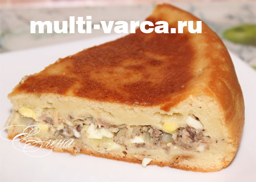 Пирог с рыбой в мультиварке