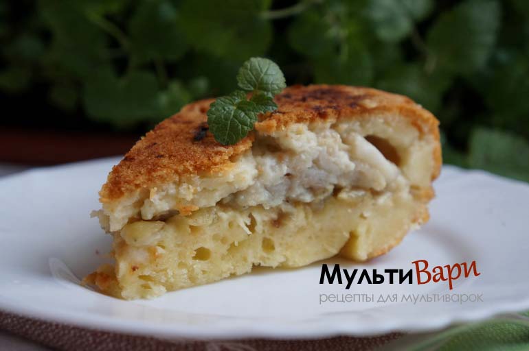 Пирог с рыбой в мультиварке