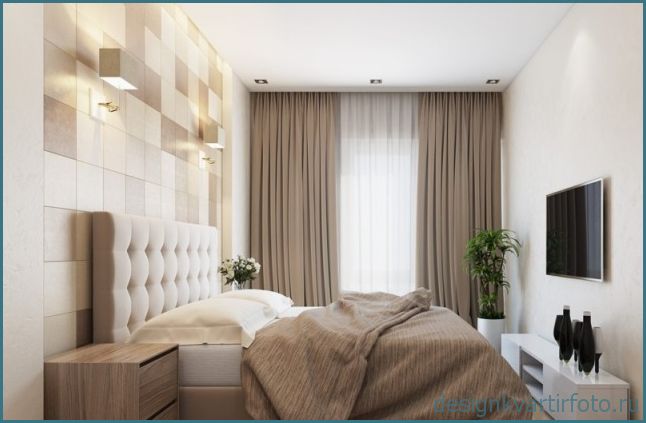 Прямоугольная спальня, фото подборка