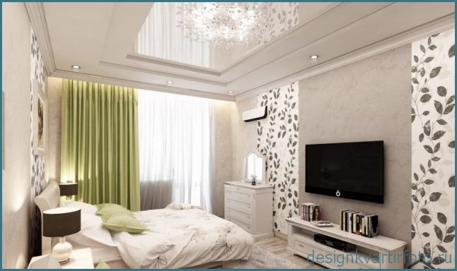 Прямоугольная спальня, фото подборка