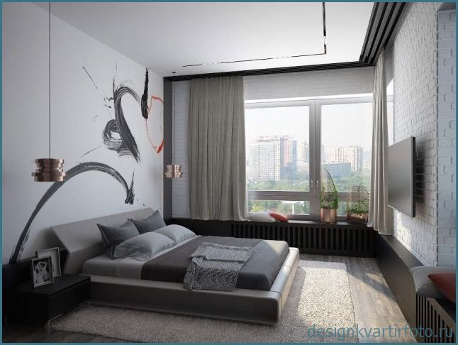 Прямоугольная спальня, фото подборка