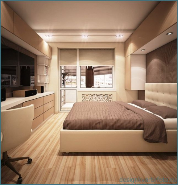 Прямоугольная спальня, фото подборка