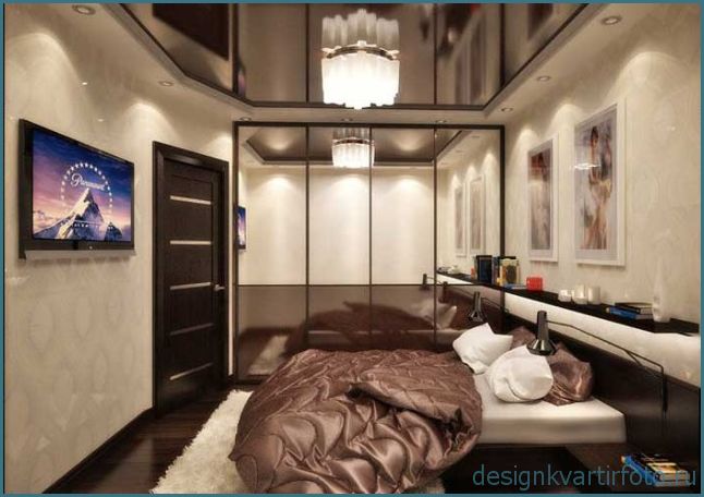 Прямоугольная спальня, фото подборка