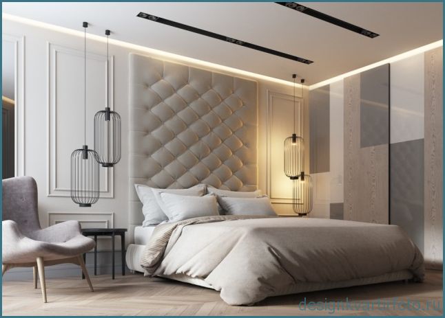 Прямоугольная спальня, фото подборка