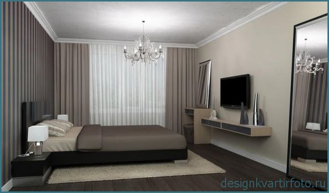 Прямоугольная спальня, фото подборка