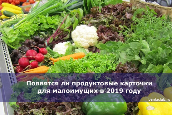 Продуктовые карточки для малоимущих 2019 (последние новости)