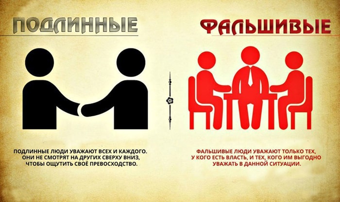 Различия между искренними и фальшивыми людьми