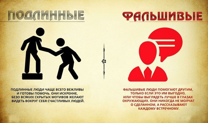 Различия между искренними и фальшивыми людьми