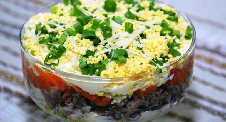 Рецепты салатов из рыбной консервы сайра