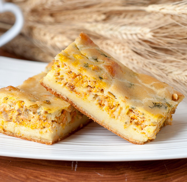 Рыбный пирог из жидкого теста