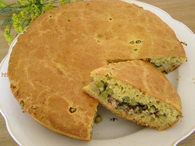 Рыбный пирог из жидкого теста