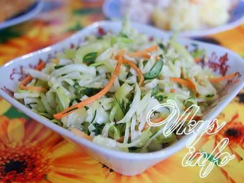 Салат из свежей капусты и свежей моркови: рецепты с яблоком, перцем, огурцом, с уксусом, майонезом, сметаной, пищевая ценность, противопоказания