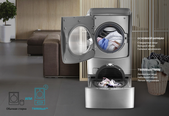 Стиральная машина с двумя барабанами