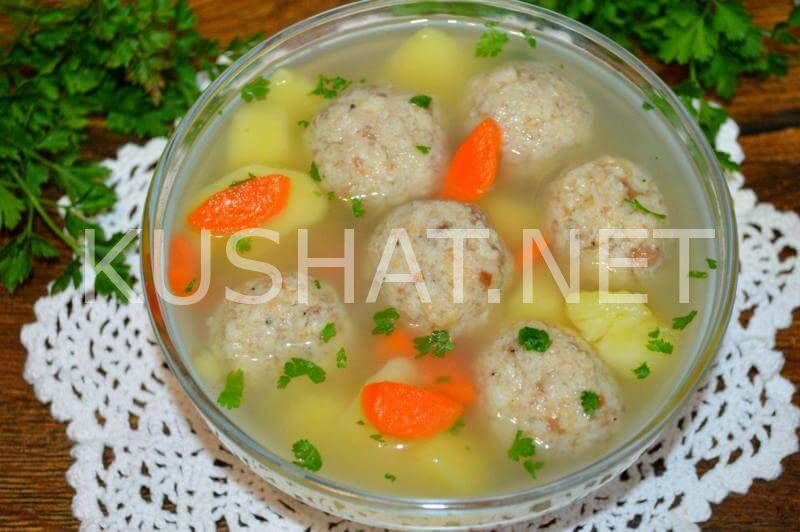 Суп с рыбными фрикадельками