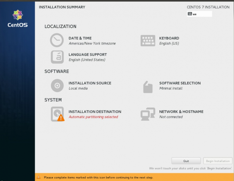 Установка centos 7