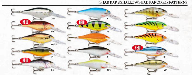 Воблеры rapala shad rap
