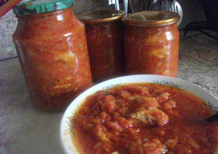 Закуска на зиму с рыбой скумбрия